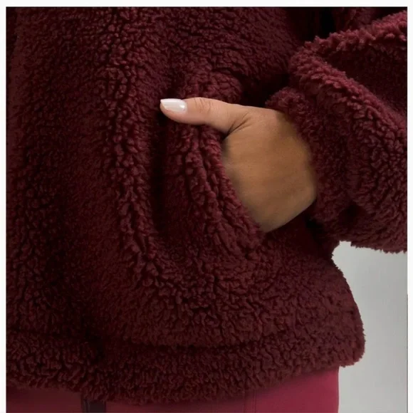 Lululemon Cinchable Fleece Zip-Up Size 8 maroon burgundy - Picture 7 of 7
